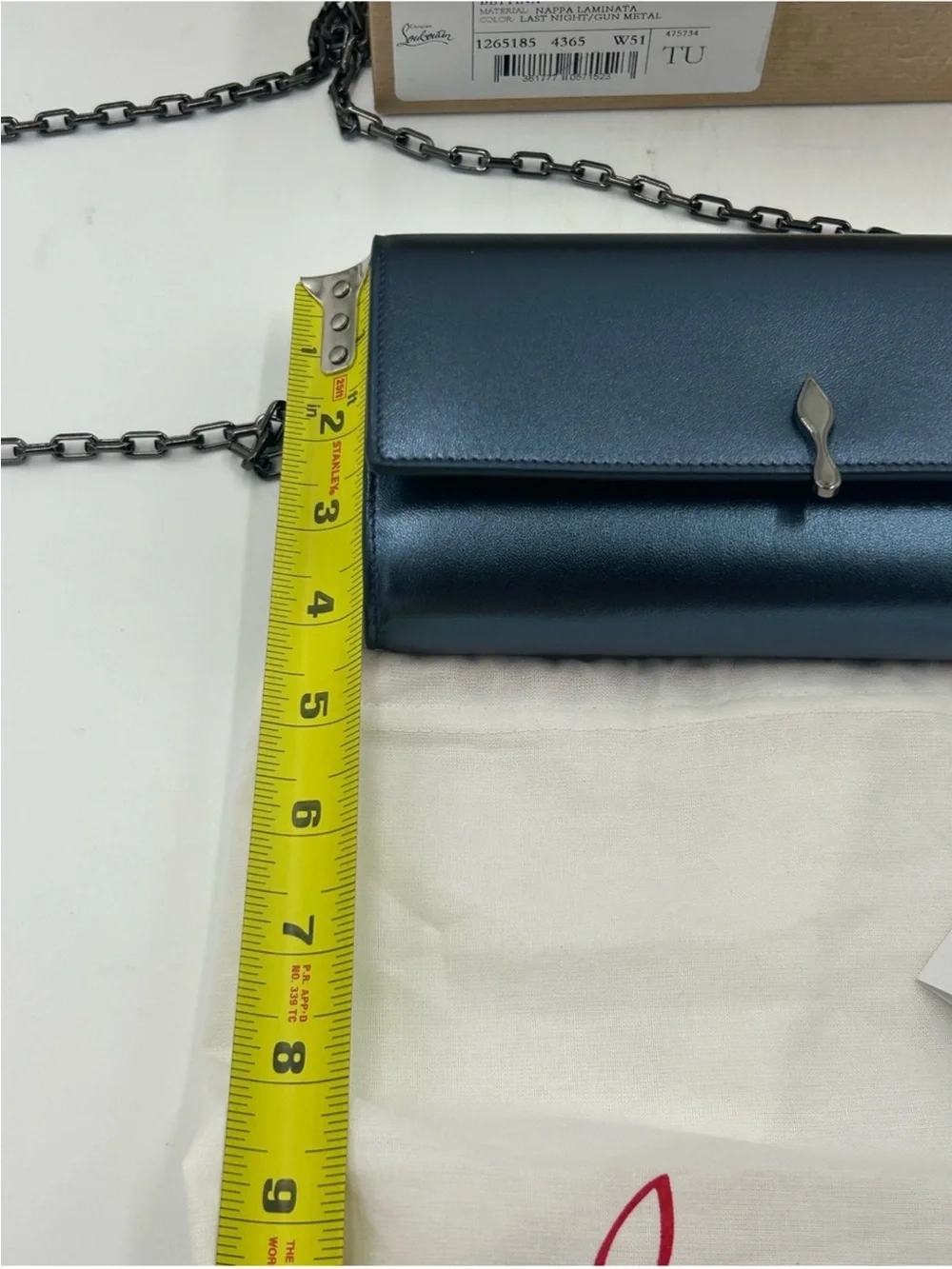Women’s Christian Louboutin, Bettina, Napa, lamb leather wallet on a chain